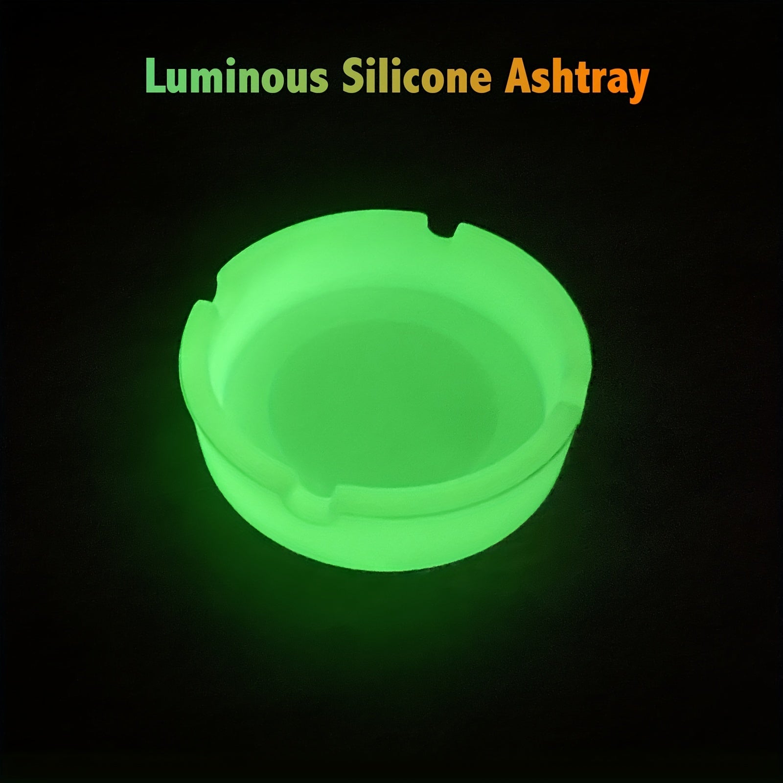 Unisex Silicone Luminous Round Ashtray Fluorescent Smoking Accessory