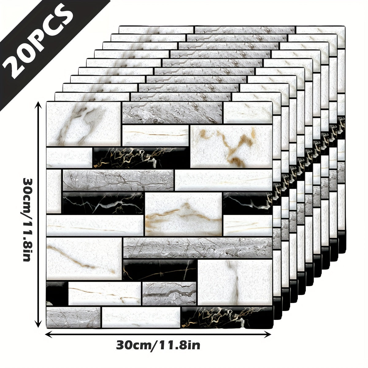 3D g'isht plitka PVC devor stikerlari suv o'tkazmaydigan o'z-o'zini yopishtiradigan mozaika paneli uy bezak uchun