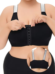 Ayollar uchun nafas oladigan sport bra simsiz sozlanadigan olib tashlanadigan padlar bilan plus o'lcham