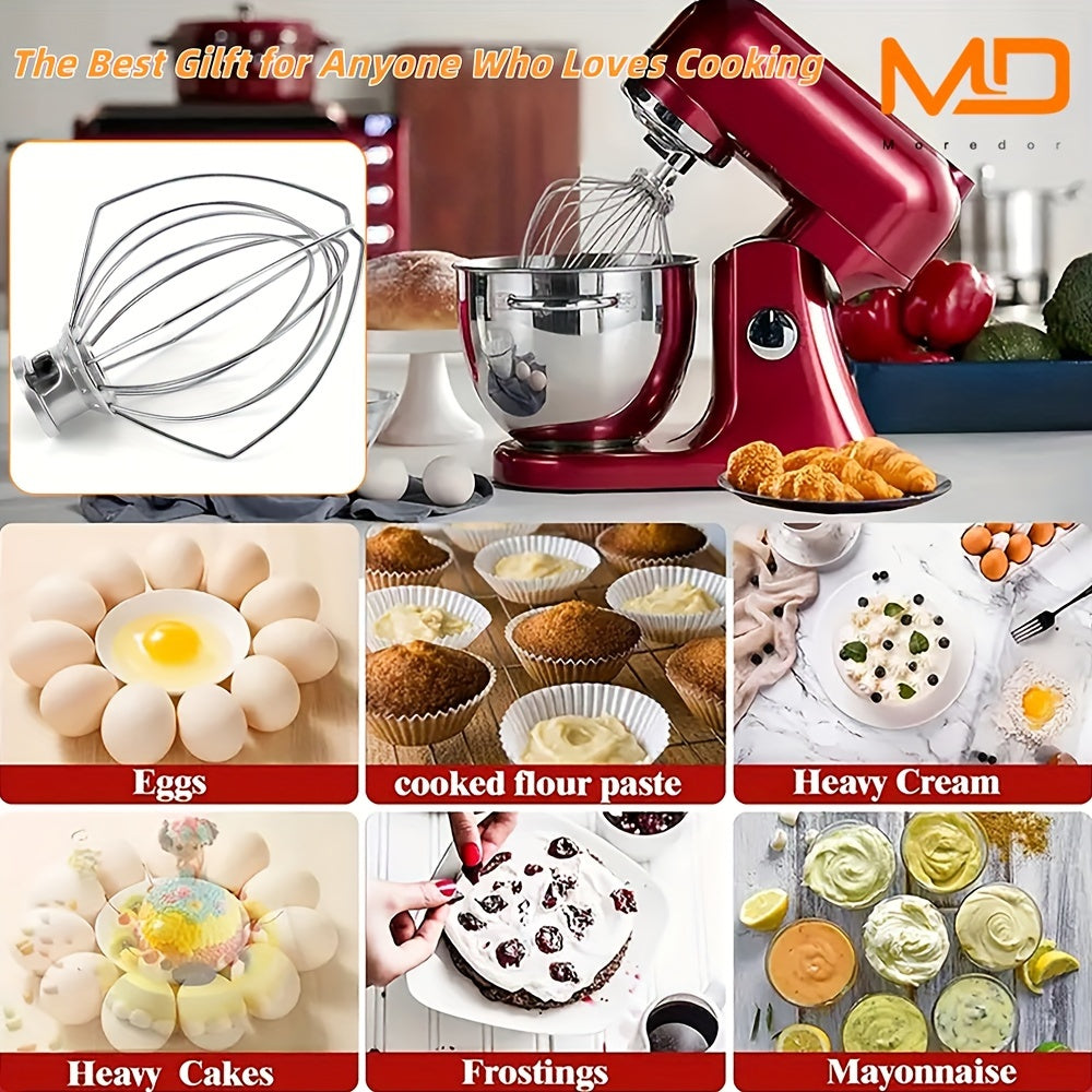 Stainless Steel Wire Whip Attachment for 4.5 Quart Stand Mixer Egg Cream Baking