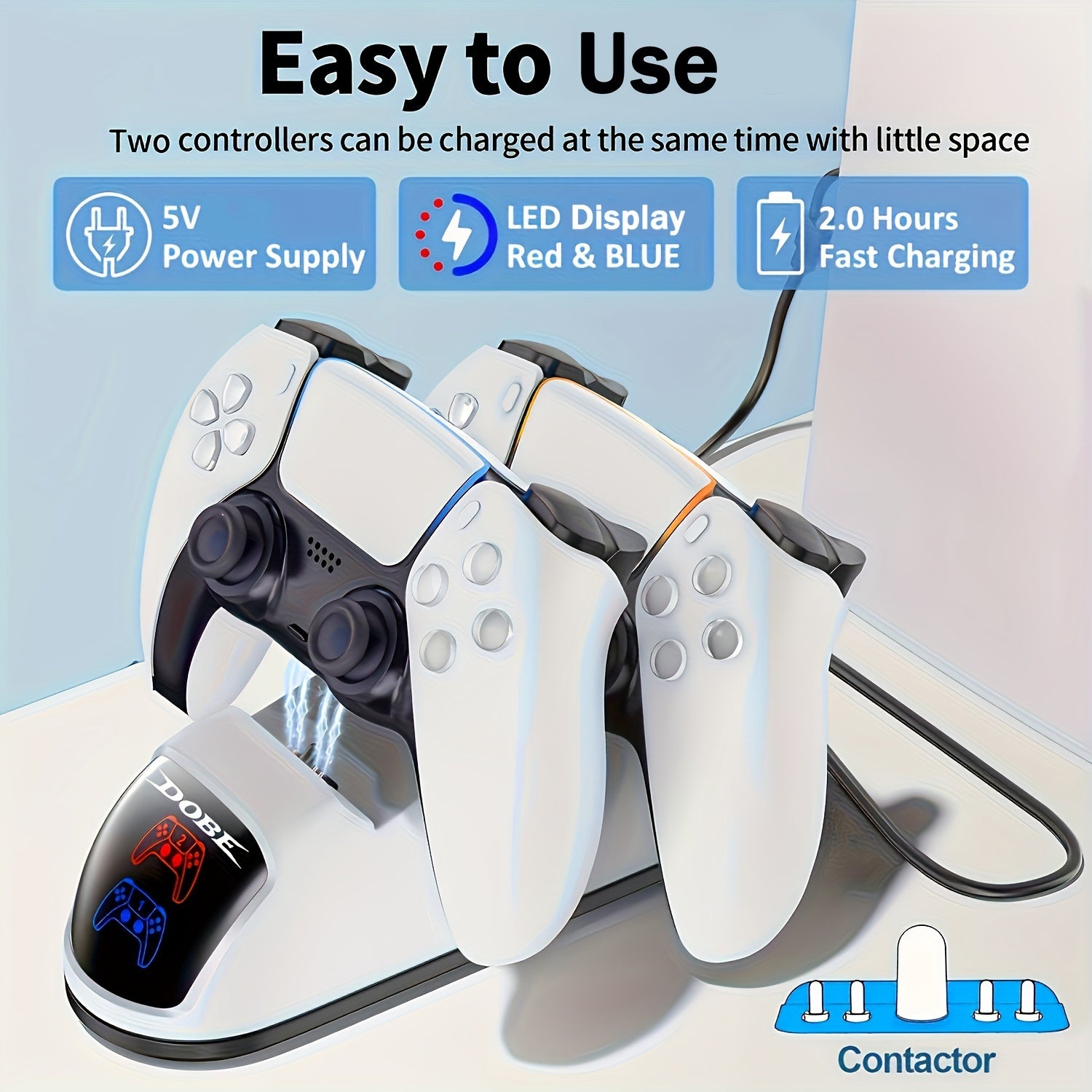 PS5 DualSense Charging Station with Dual Stand Fast Charge Slim Controller Accessory