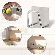 Stainless Steel Wall-Mounted Sponge Holder with Open Storage Waterproof Rust-Resistant