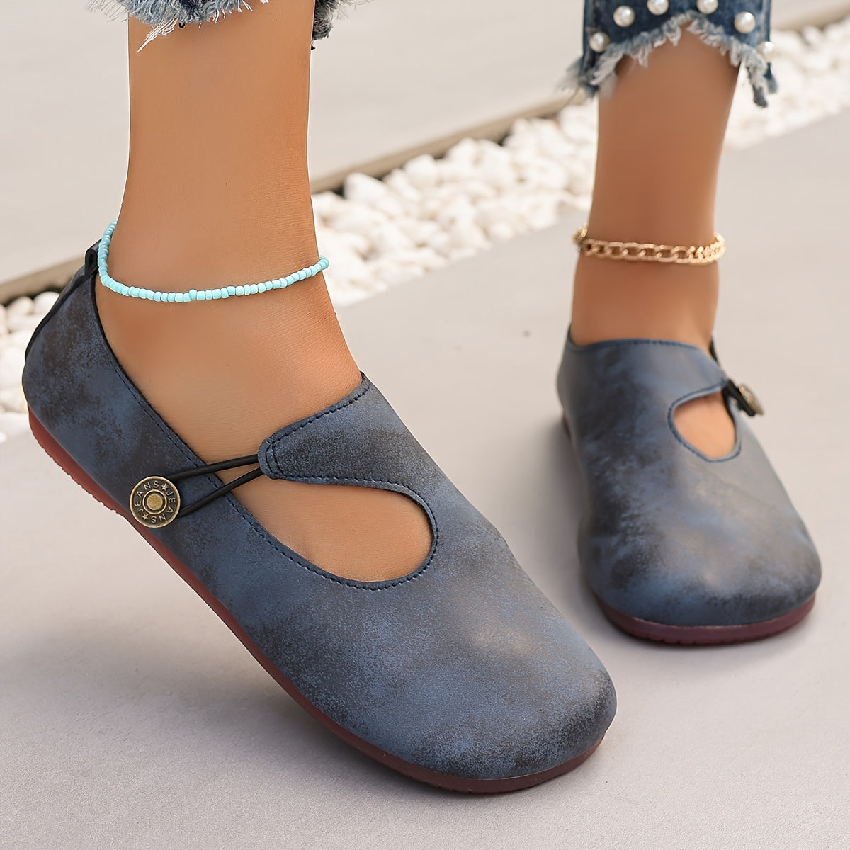 Women's Flat Shoes Slip-On All-Season Solid Color Comfort with TPR Sole