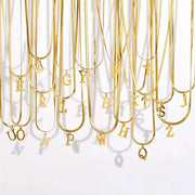 Women’s 18K Gold Plated Stainless Steel Alphabet Letter Pendant Necklace for Daily Wear
