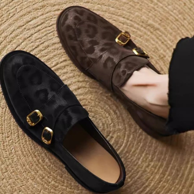 Women's Faux Leather Slip-On Penny Loafers Black Brown Comfort Casual Office