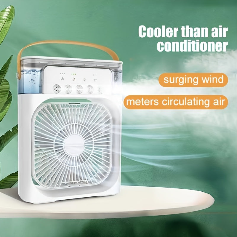 Portable USB Cooling Fan with Mist Humidifier for Bedroom Office Travel