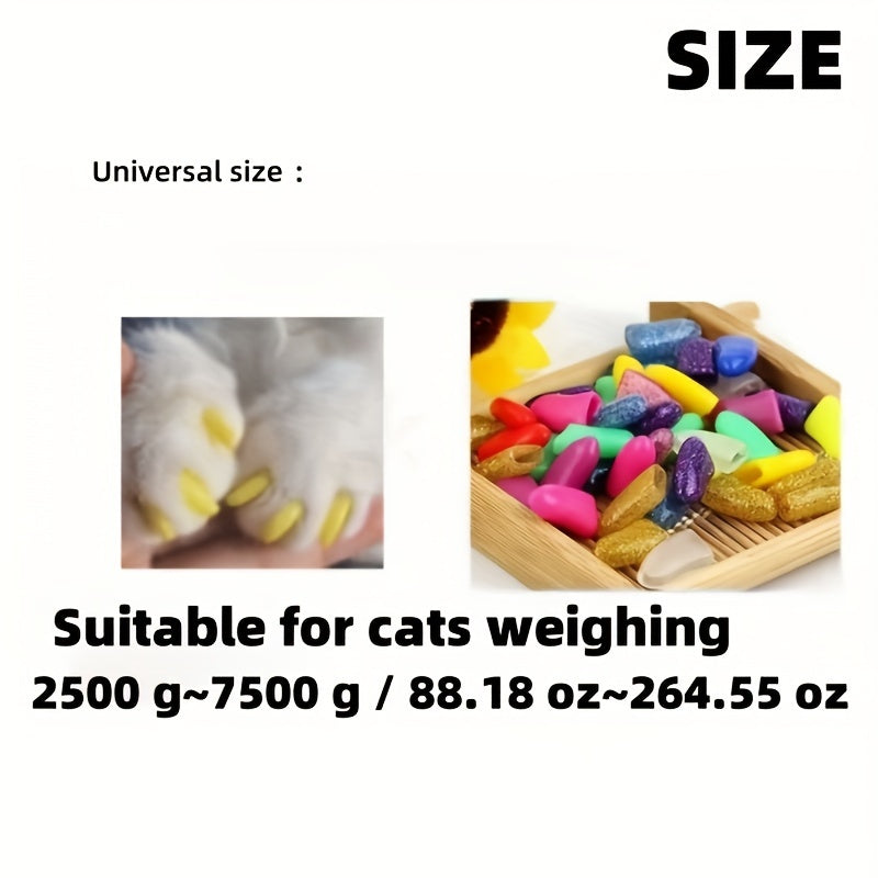 Pet Nail Caps for Cats Durable PVC Non-Electric Stylish Set