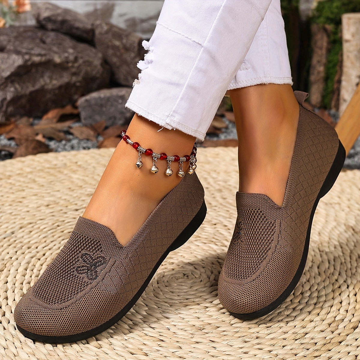 Zapatos casuales transpirable para mujer sin cordones, ligeros y antideslizantes, con mariposa en varios colores