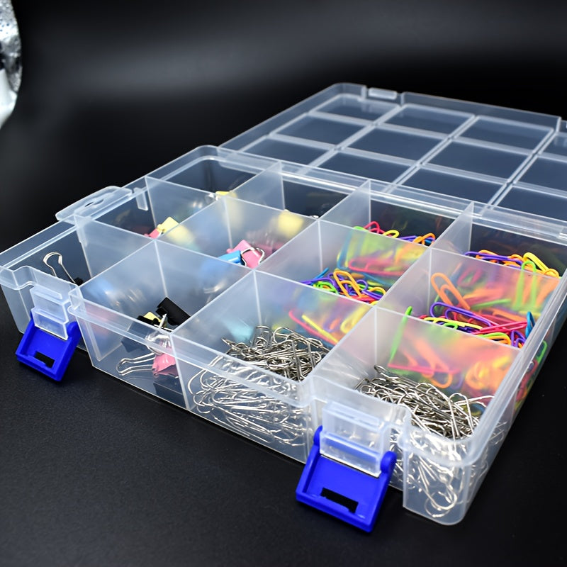 Пластиковая коробка-органайзер для украшений с 12 отделениями для серег, бус и рукоделия, 22,5 см x 14,5 см