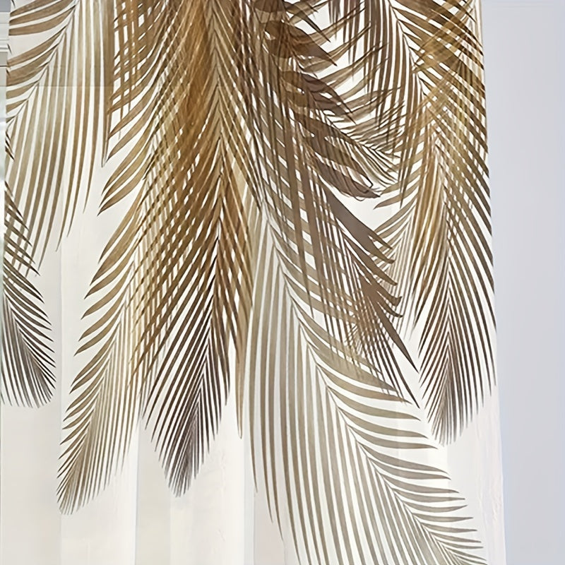 Yellow Feather Pattern Curtain Set of 2 for Bedroom Living Room Office Kitchen Window Treatment