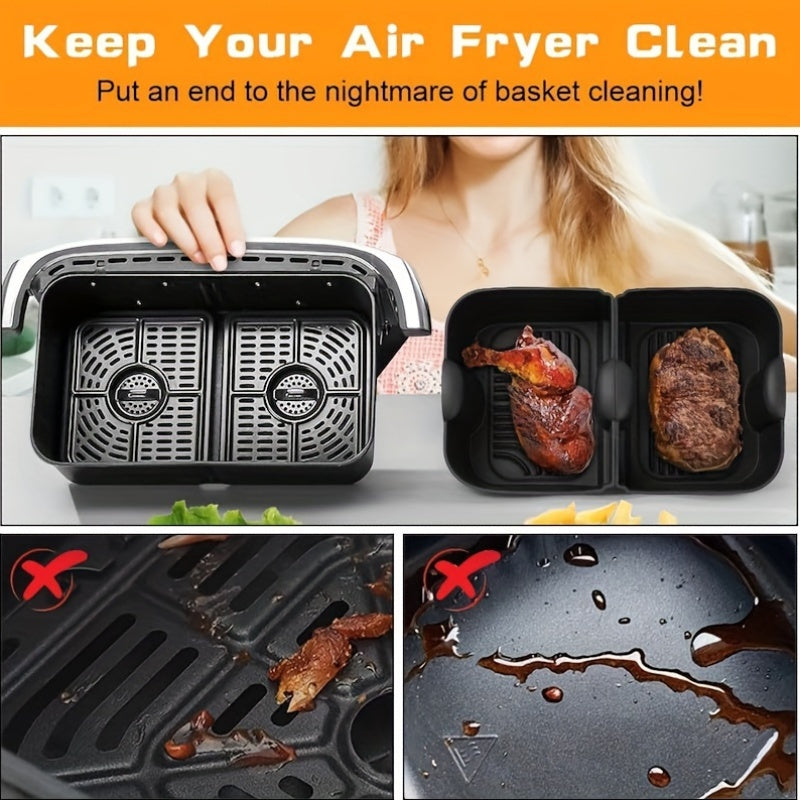 Silicone havo fritöre qoliplari 2-dona, Ninja Foodi Flexdrawer Dual Zone havo fritöresi AF500EU/UK uchun qayta ishlatiladigan aksessuarlar, 5.2L sig'im - pech, mikroto'lqinli pech va muzlatgich bilan mos keladi