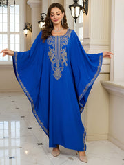 Women's Embroidered Viscose Kaftan Long Sleeve Loose-Fitting Beachwear
