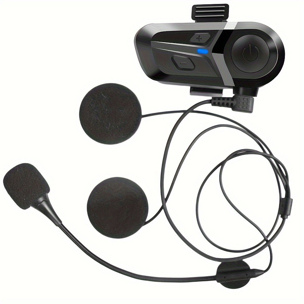 Wireless Motorcycle Helmet Headset with Music Player Call Control Type-C Rechargeable