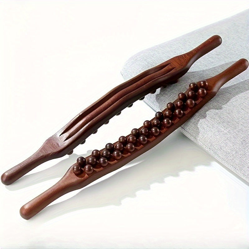 87 Bead Latex-Free Massage Stick for Full Body Muscle Relaxation with Wooden Handle
