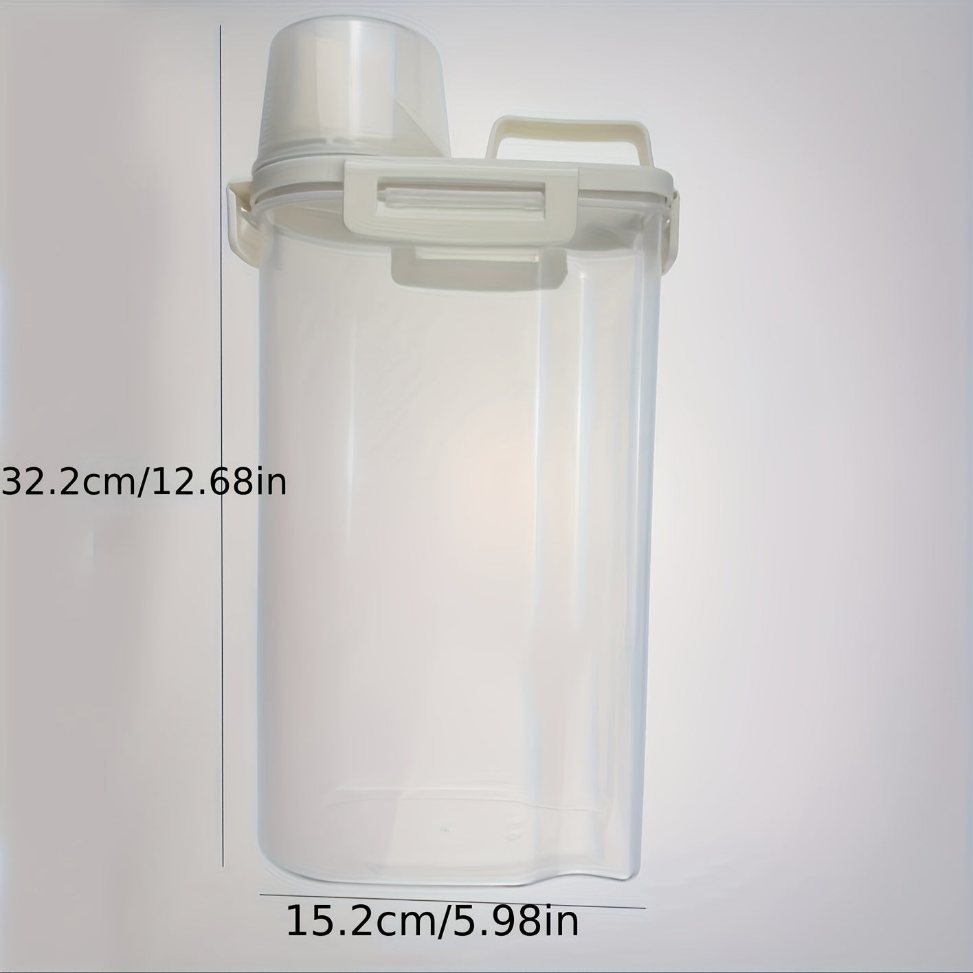 Plastic Pet Food Storage Container with Moisture-Proof Vacuum Seal and Measuring Cup