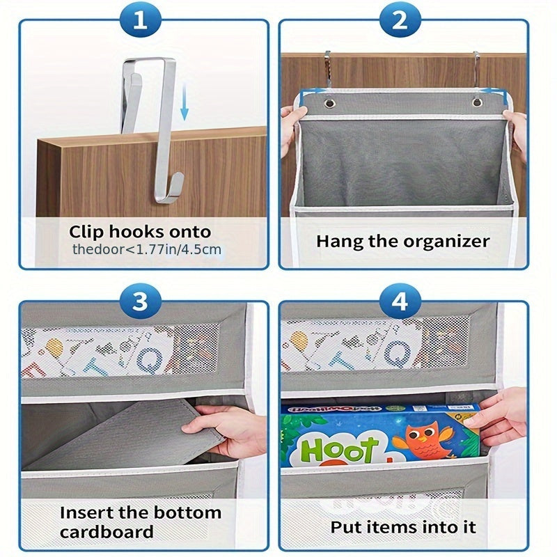 Five-Shelf Hanging Storage Organizer with Large Capacity Pockets for Bedroom Bathroom Pantry