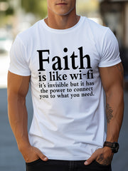 Unisex Navy Blue Heartbeat Print T-Shirt Summer Casual Crew Neck Polyester Elastane