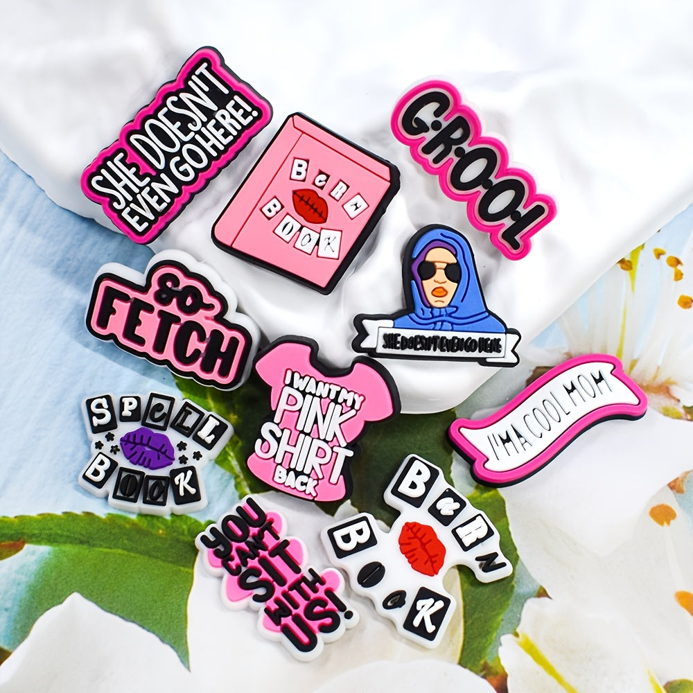 10 dona ayollar poyafzal charm to'plami, bardoshli PVC sandallar, bog' bog'lamlari, poyafzal dekoratsiyasi