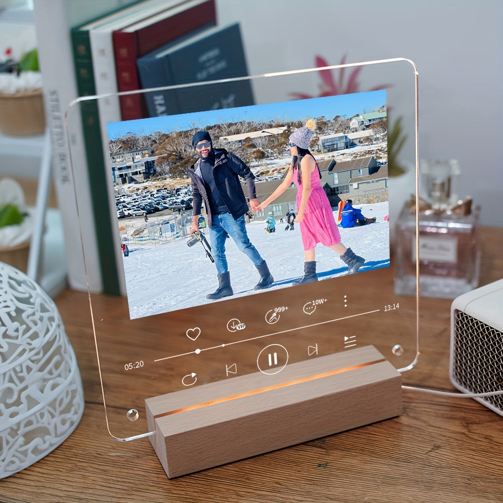 Персонализированная акриловая фоторамка - идеально подходит для Рождества, Дня святого Валентина или в качестве памятного сувенира о питомце. Создайте DIY дисплей в форме сердца для пар. Отлично подходит для настольного или настенного декора!