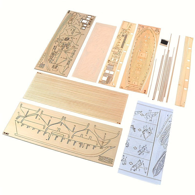 Wooden Boat Kit for Educational Assembly of Classical Western Harko Model for Ages 14+
