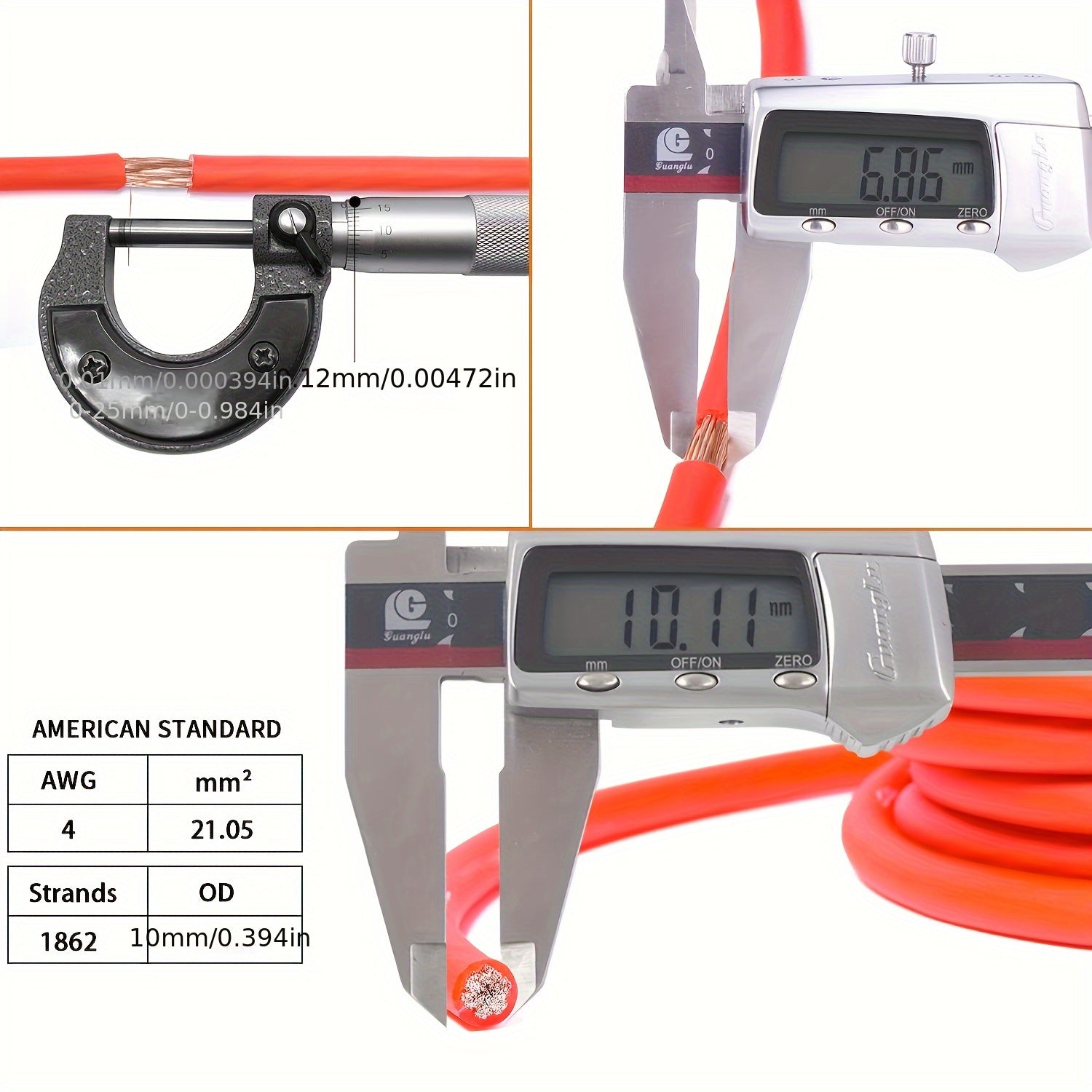 Car Ground Wire 7.62M Copper Clad Aluminum CCA 4AWG for Battery Speakers