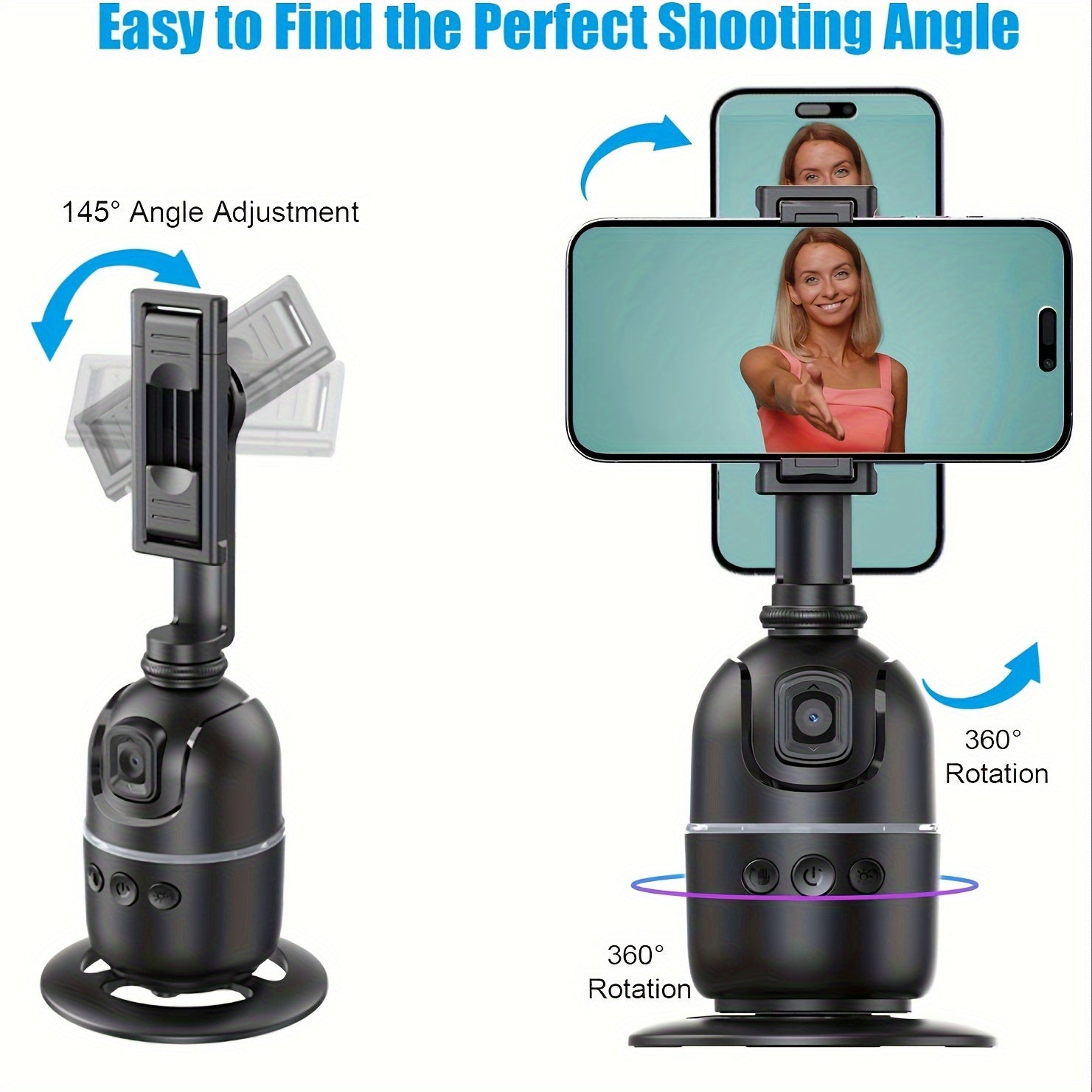 360-Degree Smartphone Gimbal Stabilizer with Auto Tracking Anti-Shake Live Streaming