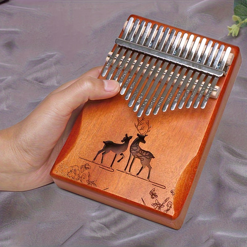 Kalimba de 17 tonos para pulgar para principiantes con barra de sonido de madera y bolsa Amarillo 14+
