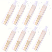 Pack of 10 20 50 White Folding Fans for Weddings Parties and DIY Projects