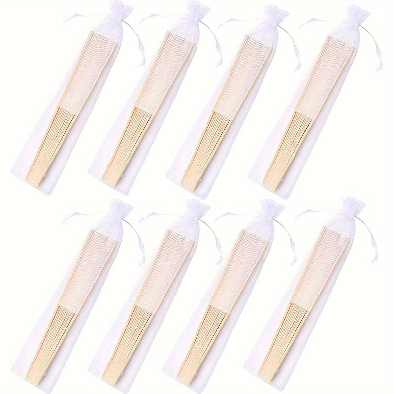 Pack of 10 20 50 White Folding Fans for Weddings Parties and DIY Projects