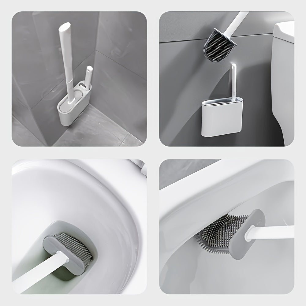 Набор щеток для унитаза с 2 щетками и 3 крепежными элементами, самоклеящийся, мягкие головки