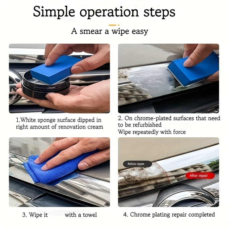 50 г хромированной пасты для восстановления ручек дверей и окон автомобиля