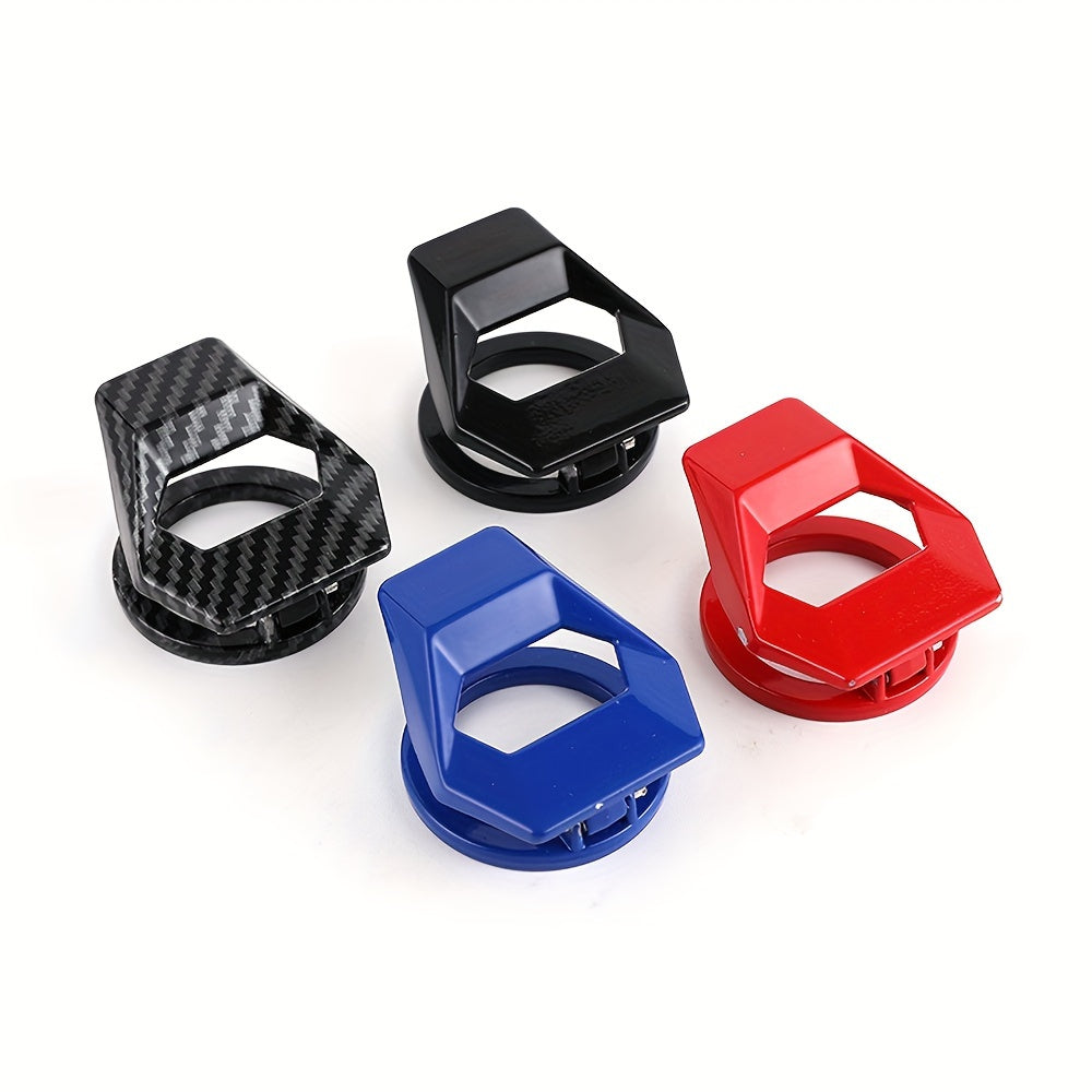 Carbon Fiber Car Start Button Cover Scratch-Resistant Red Black Ignition Switch Protector