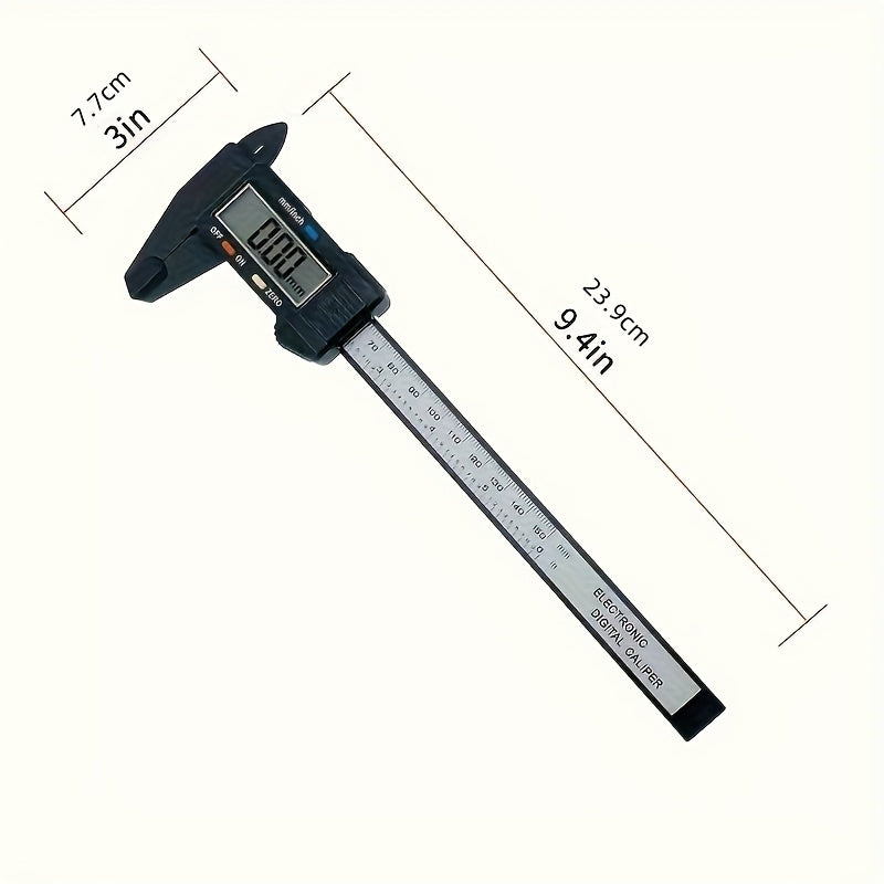 Digital Caliper with LCD Screen Triangular Scale Ruler High Precision Carbon Fiber Plastic