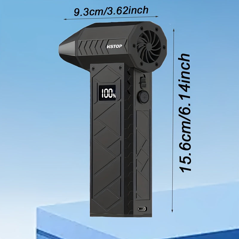 Handheld Portable Turbo Fan with LED Light USB Rechargeable Dust Blower