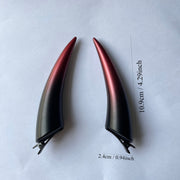 Set of 2 Gothic Dark Demon Horns Hair Clips for Halloween Cosplay Accessories