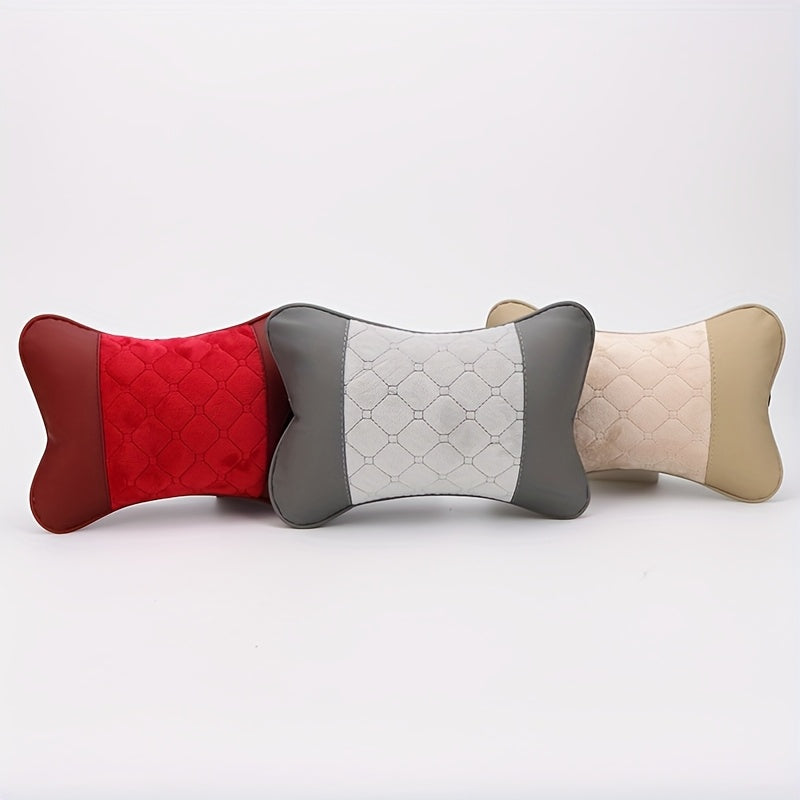 Juego de reposacabezas para asiento de coche de cuero y microfibra con almohadas para el cuello