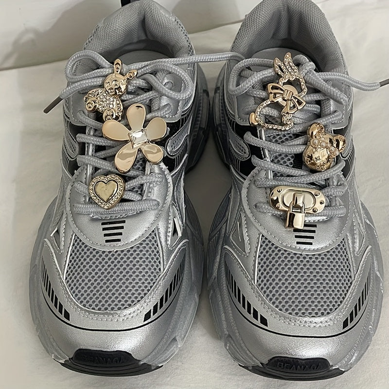 Unisex Fashionable Shoelace Pendants Set of 6 with Heart, Flower, Bear Styles