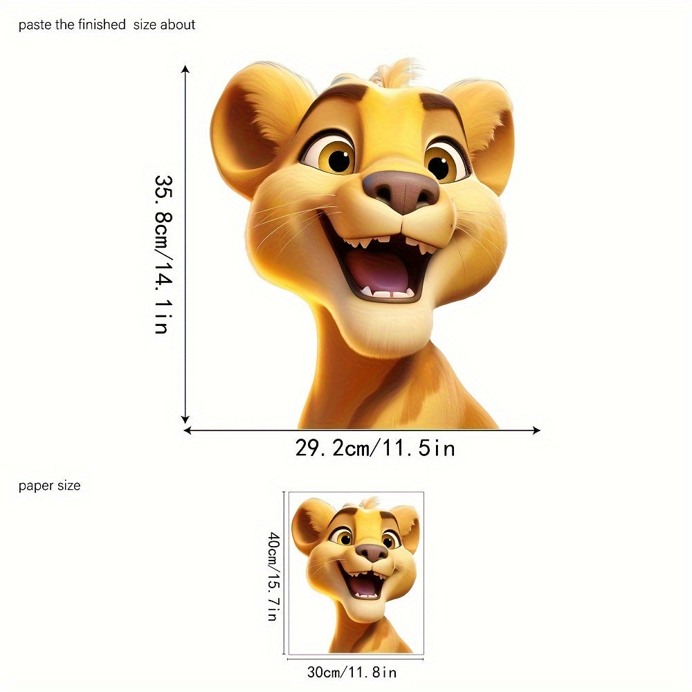 Adorable calcomanía de ventana de vidrio con caricatura de tigre electrostático, reutilizable, decoración para el hogar