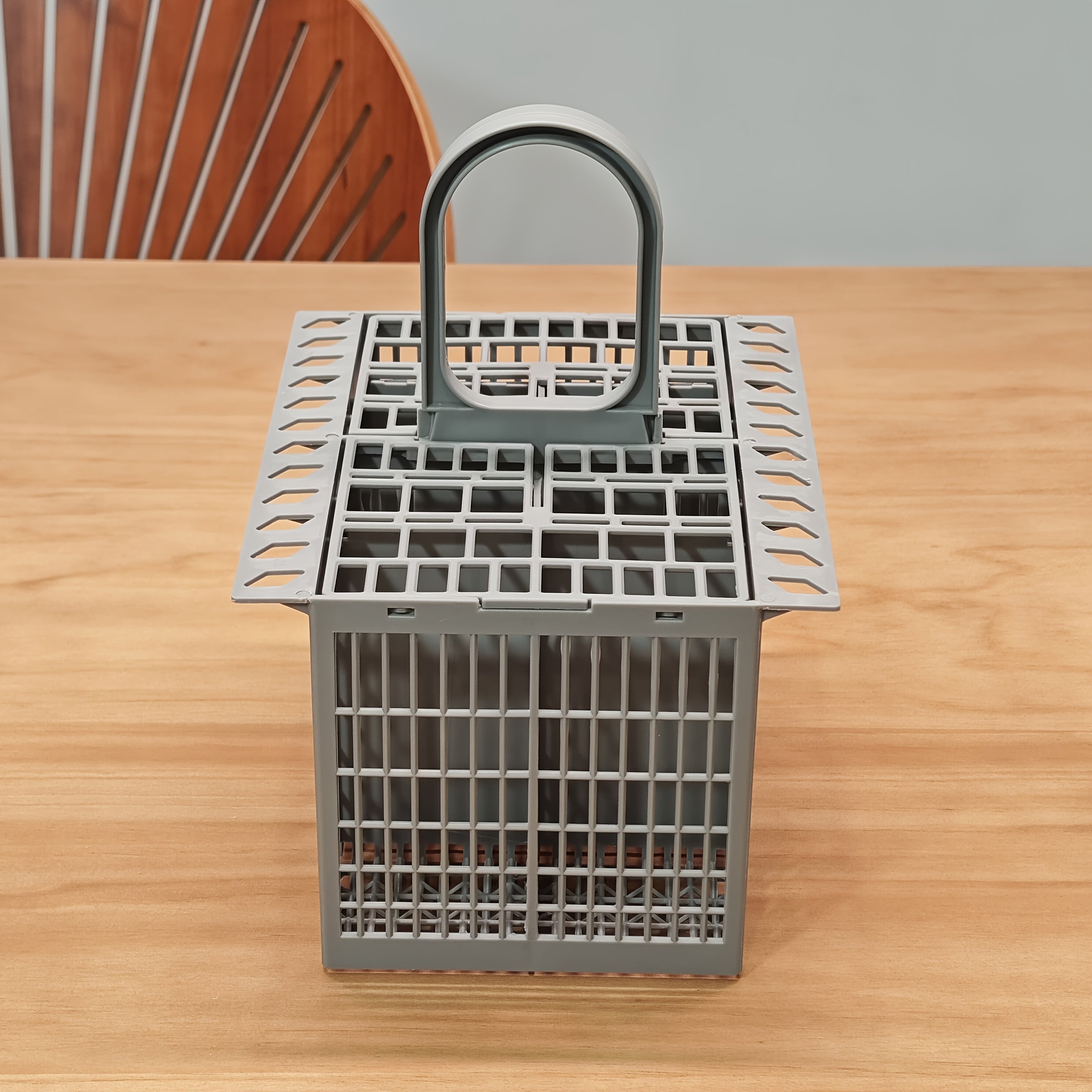 Пластиковая корзина для посуды с отделением для ножа и вилки, прочный материал