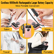 Electric Nail Drill Machine for Acrylic Nails Portable Cordless 35000 RPM Manicure Pedicure Kit