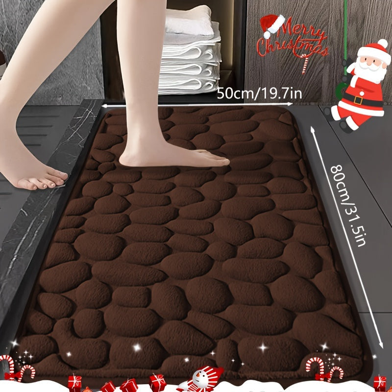 "Xotira Ko'pikli Hammom Gilami To'plami, Yuqori Singdiruvchan, 25D Ko'pik Qattiqligi, Yumshoq Sirpanmaydigan Hammom Gilami Ichki Foyda Uchun, Mashinada Yuvish Mumkin, Kirish Joyi, Xona va Bayram Rojdestvo Bezaklari Uchun Mukammal - Polyesterdan Yasalgan"