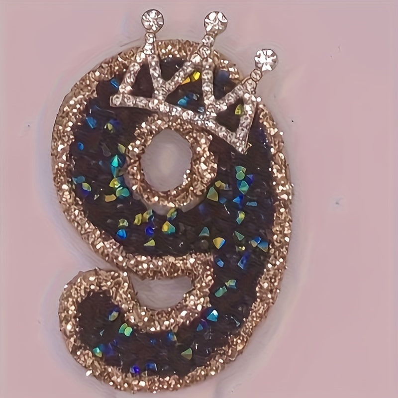 Bayramlar uchun Oltin va Ko'k Yaltirash bilan Qora Olmos Taxtasi Tug'ilgan Kun Shami