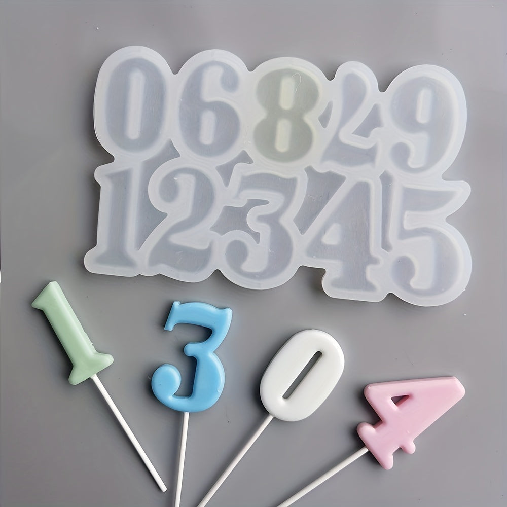3D Silicone Number Lollipop Mold for Cake Decorating and Candy Making