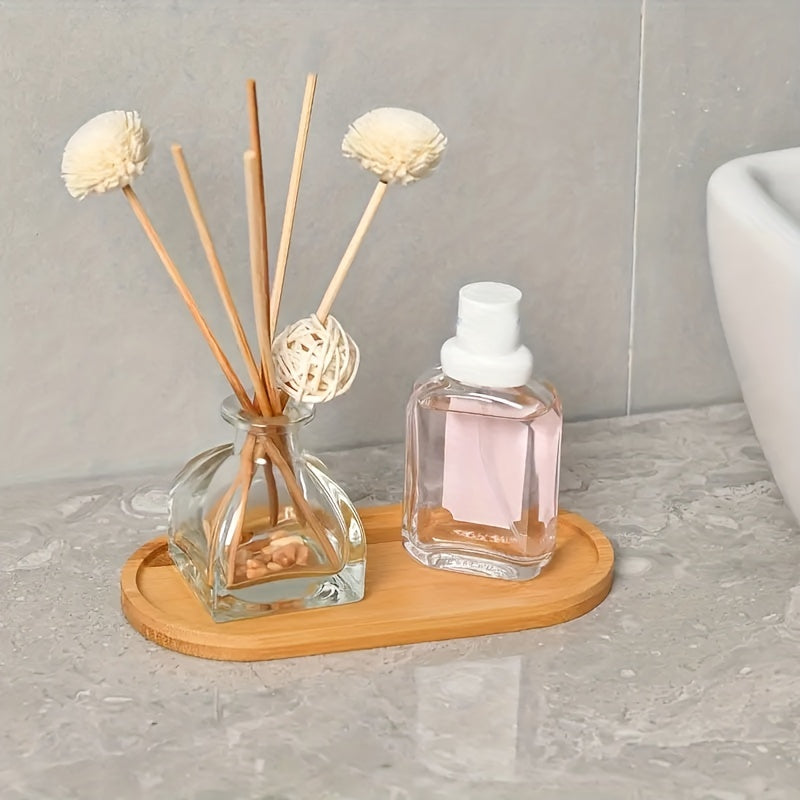 Wooden Bathroom Tray for Countertops Storage Organizer Soap Bottles Tissues