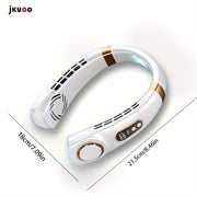 Portable Neck Fan 2-in-1 Bladeless USB Rechargeable 5 Speeds Digital Display Indoor Outdoor