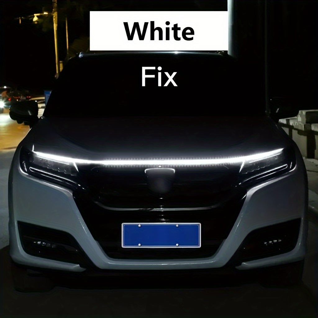LED Car Hood Decorative Light Strip Dynamic Flow Always On 12V Hardwired