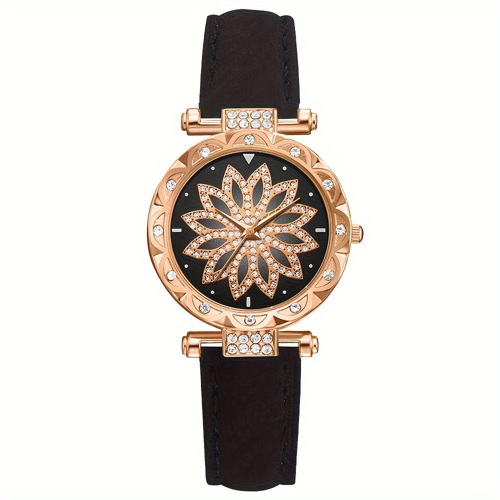 Set of 6 Women's Quartz Watches with Round Dial and Fashionable Design
