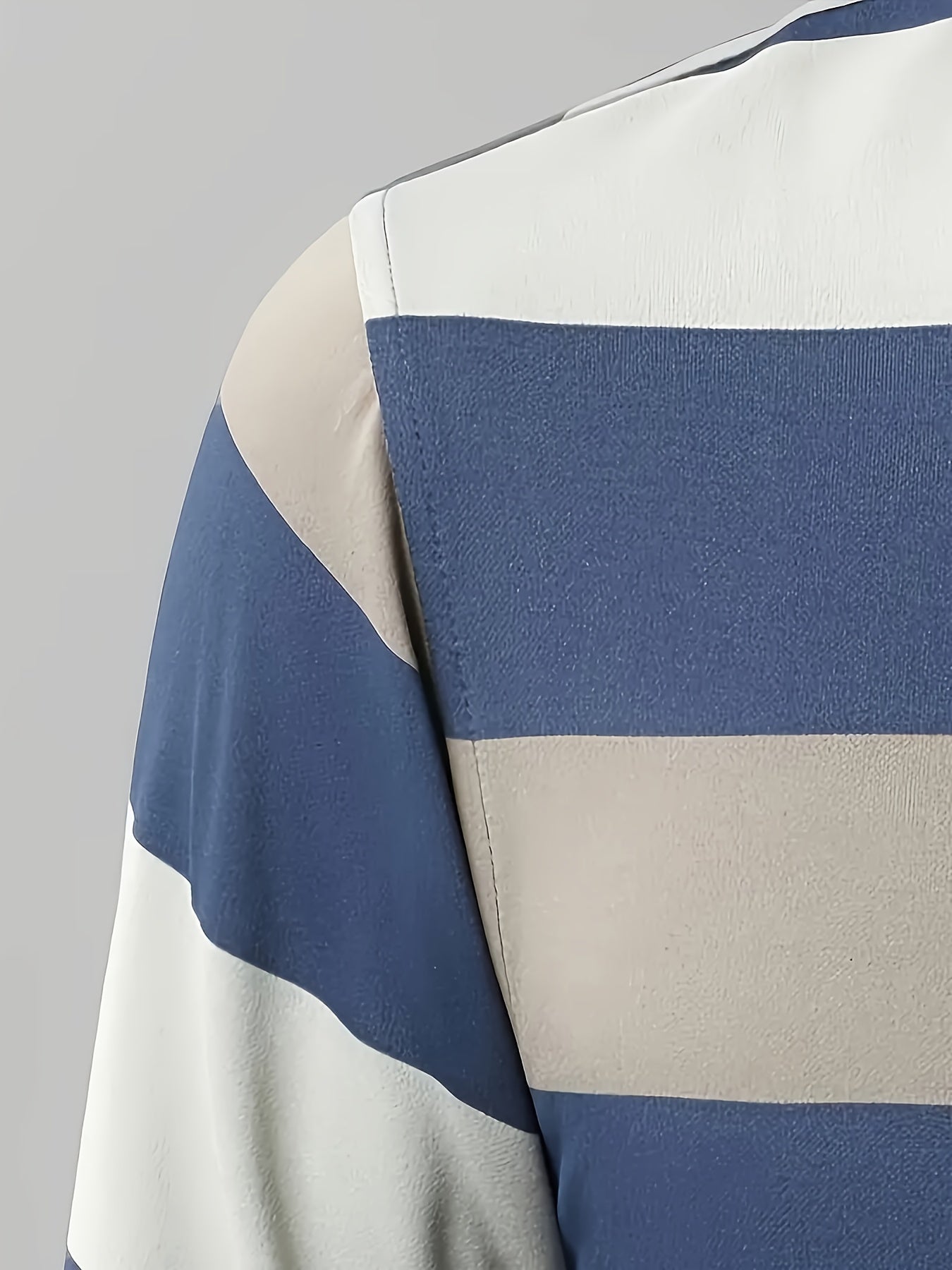 Camisa casual de hombre a rayas coloridas de poliéster para primavera y verano, corte regular