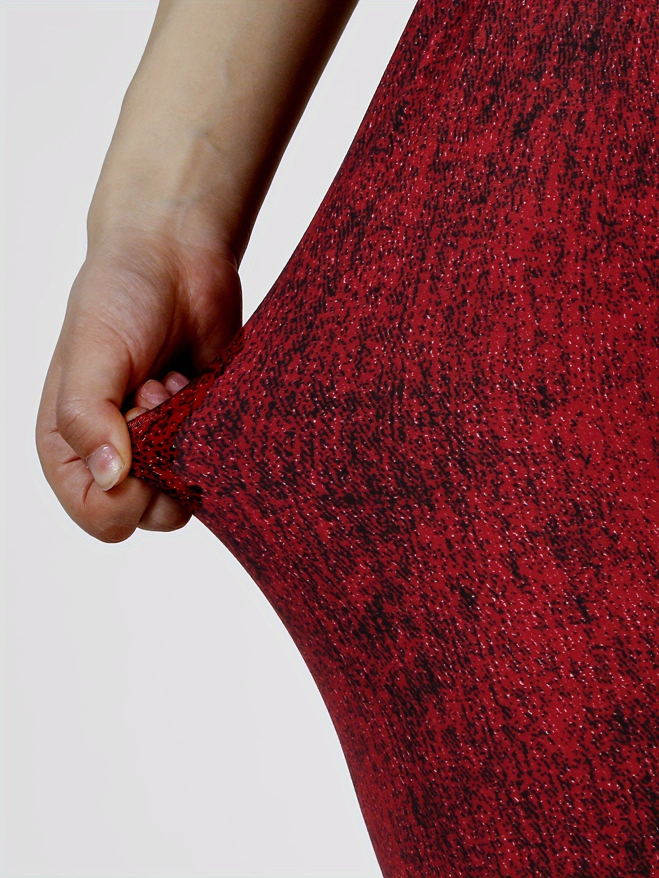 Women's High Elastic Hemp Dot Skinny Leggings for Workout and Casual Wear