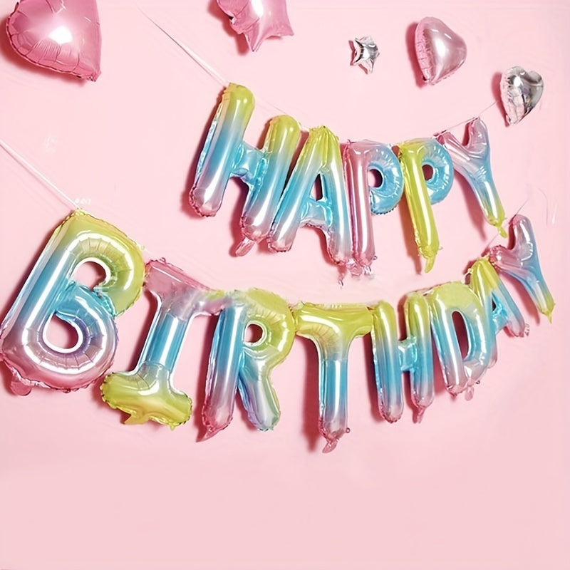 16-Inch Happy Birthday Letter Balloon Set Aluminum Film Party Decorations